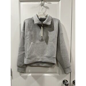 CALIA Women's Soft Scuba 1/4 Zip Pullover Light Grey NWT XS